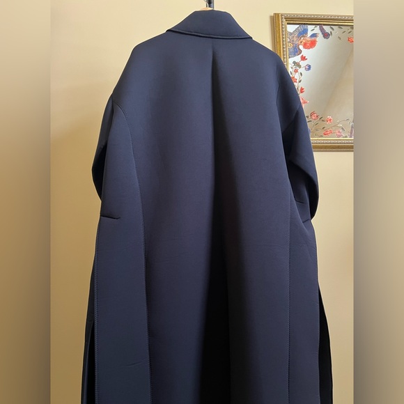 Toga Archives Coat Double-Breasted Neoprene Navy Size 10 US (40 French) - Picture 7 of 16